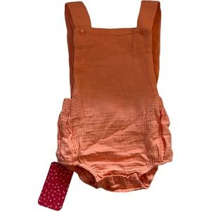 Linen Romper —orange unisex